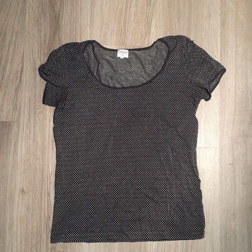 Armani Black & White Short Sleeve Top Size 8